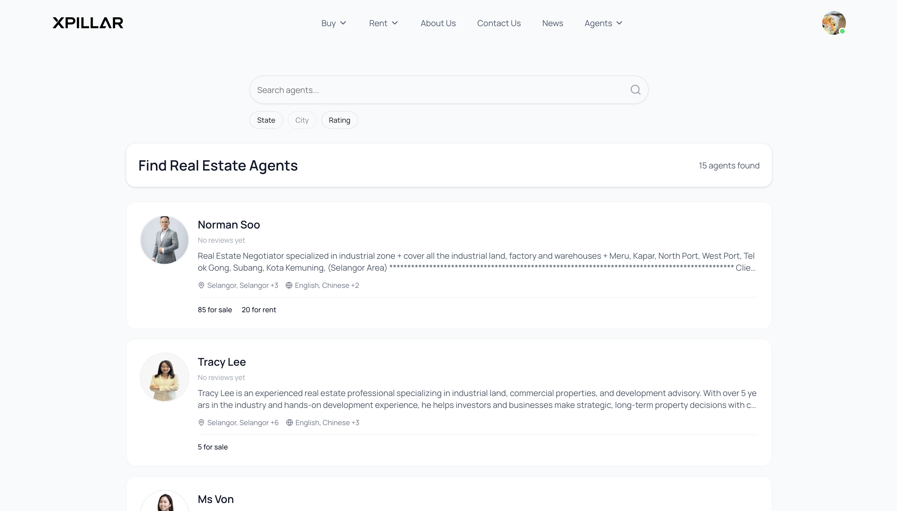 Xpillar Client Site: agents